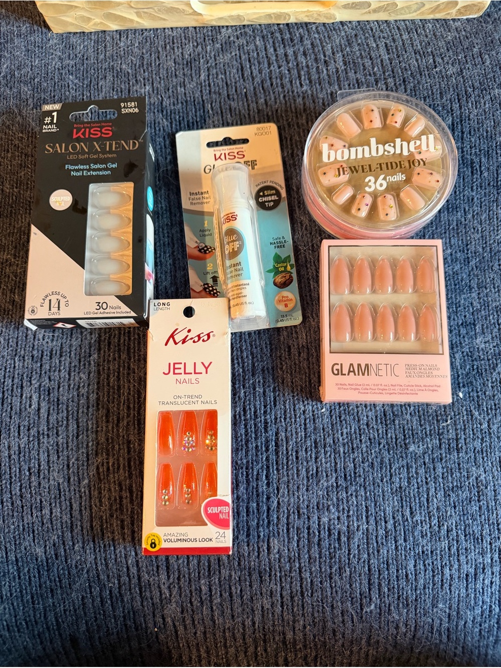 Assorted glue on nails Glamnetic/Kiss/Bombshell New in package